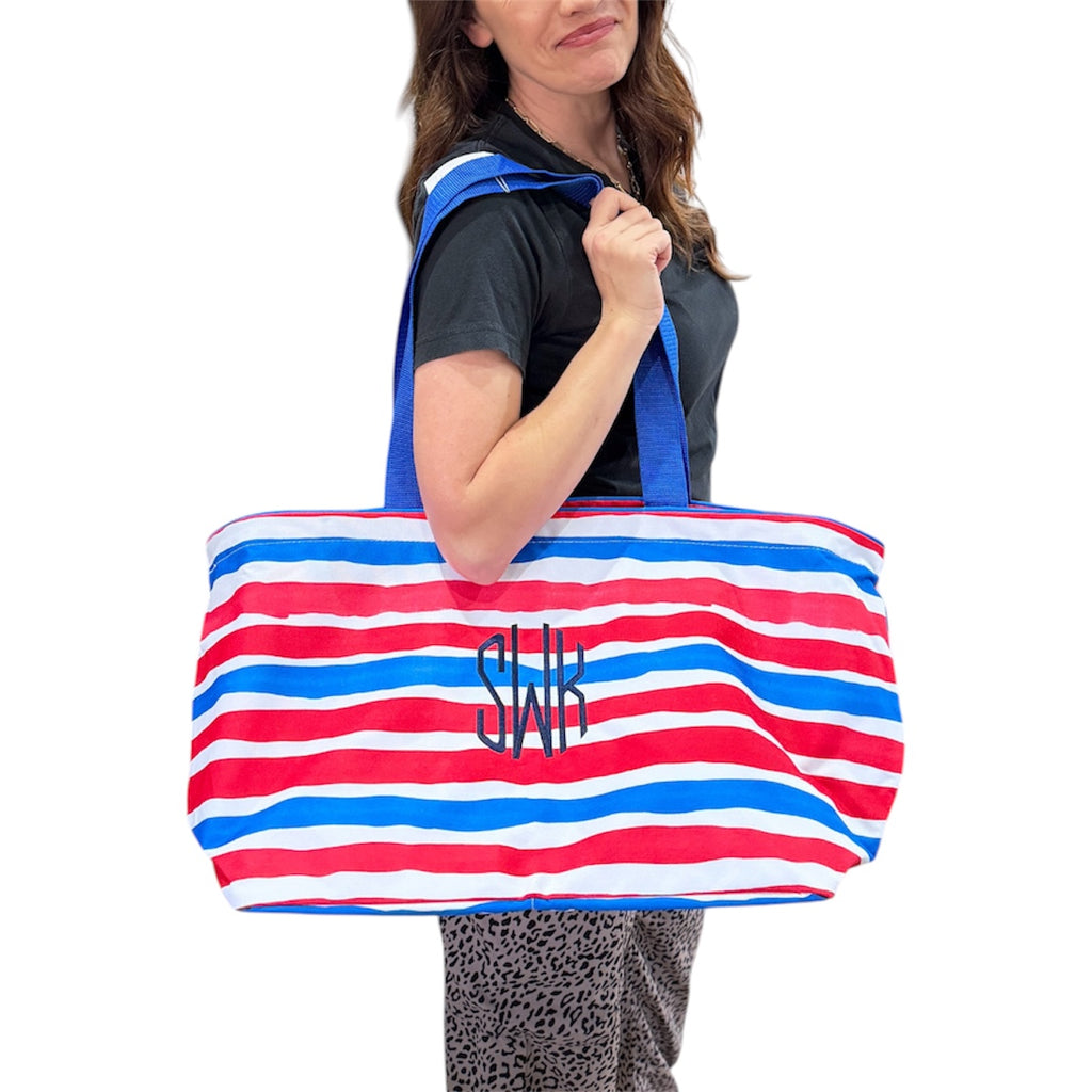 Red/White/Blue Custom Monogrammed Tote