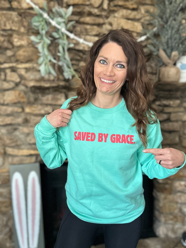 Saved By Grace Puff Ink Sweatshirt