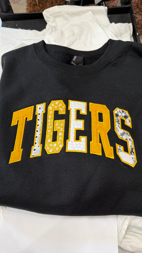 TIGERS Appliqued Crewneck