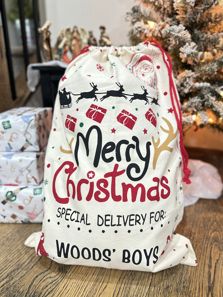 Extra Large Personalized Santa Gift Bag – 19" x 27"