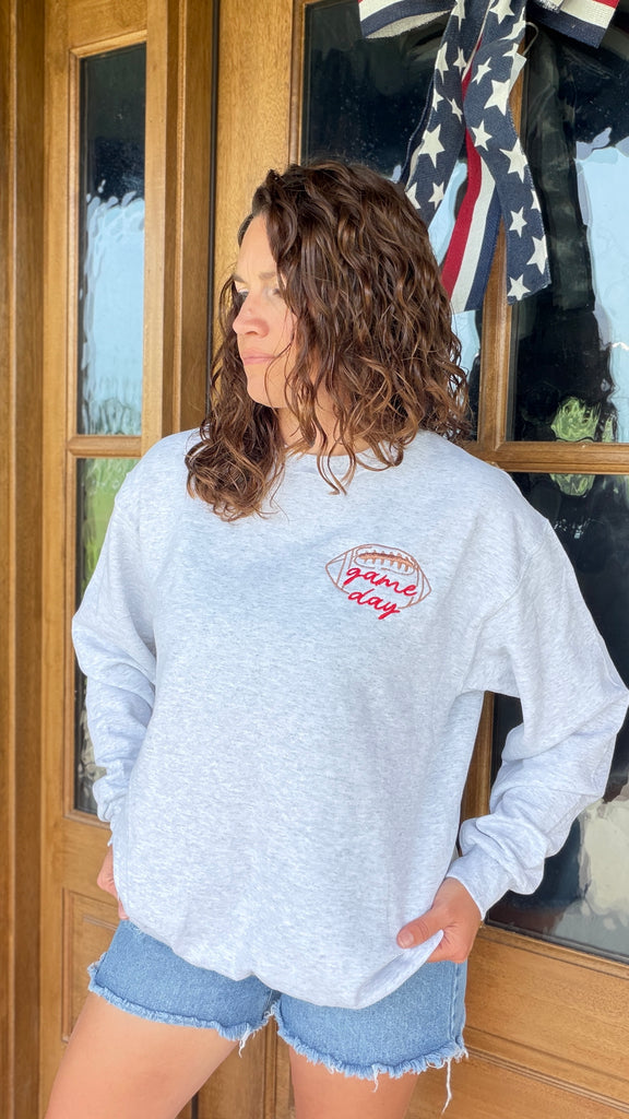 Game Day Football Embroidered Crewneck