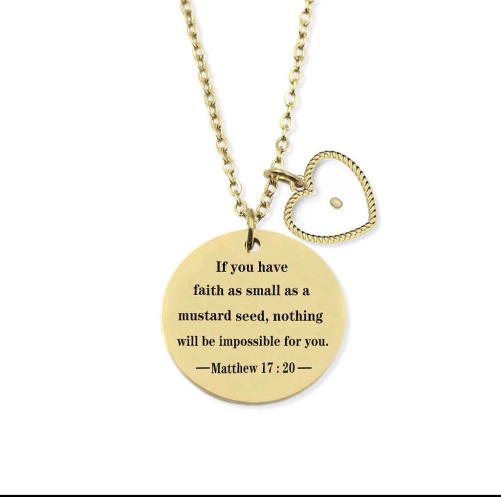 Faith Like a Mustard Seed Stainless Steal Christian Necklace