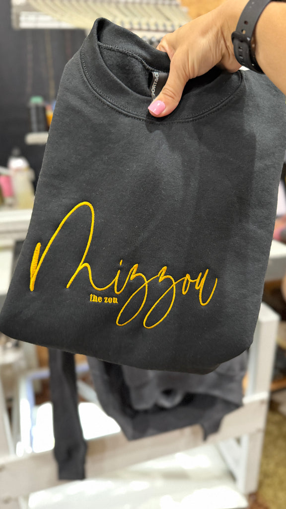 Mizzou Embroidered Crewneck