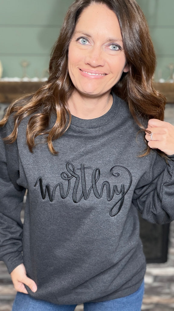 WORTHY Embroidered Sweatshirt