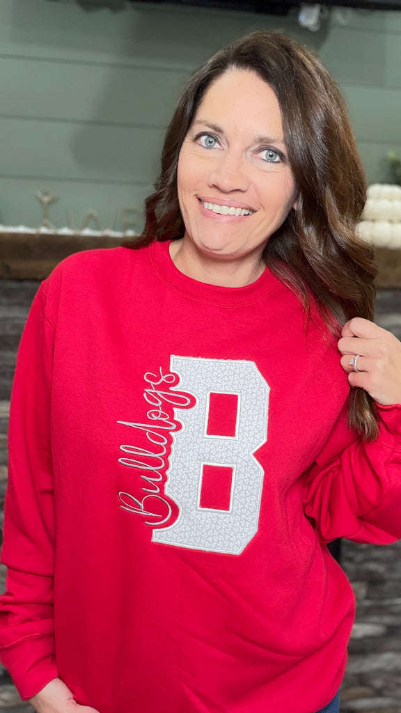 B Bulldogs Appliqued Embroidered Sweatshirt