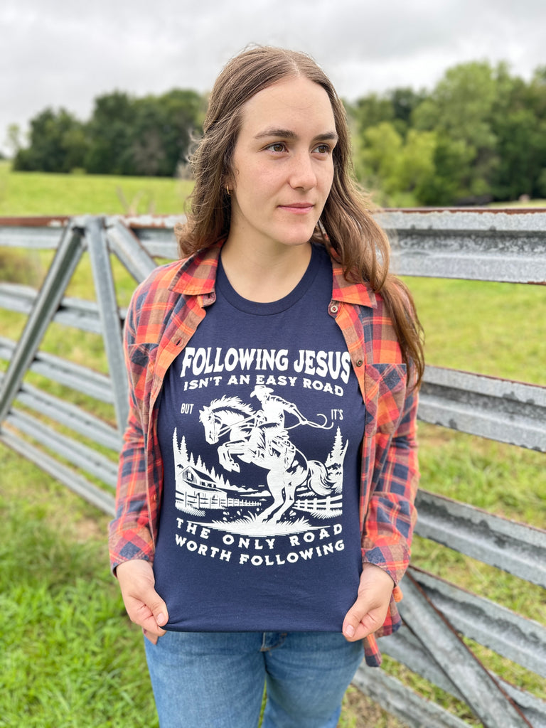 Following Jesus Western Tshirt