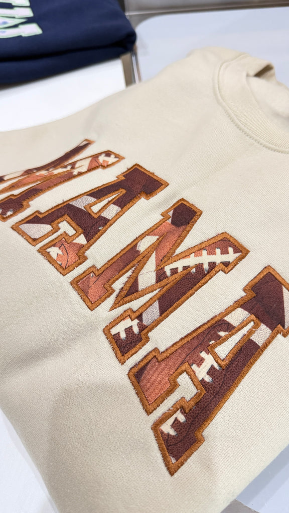 Sports MAMA Fabric Applique Sweatshirt