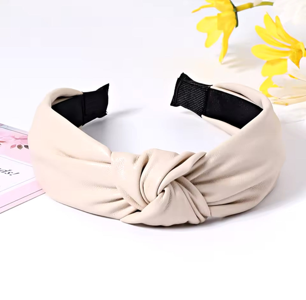 Faux Leather Knotted Headbands