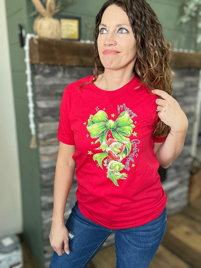 Merry Grinchmas Red Graphic Tee