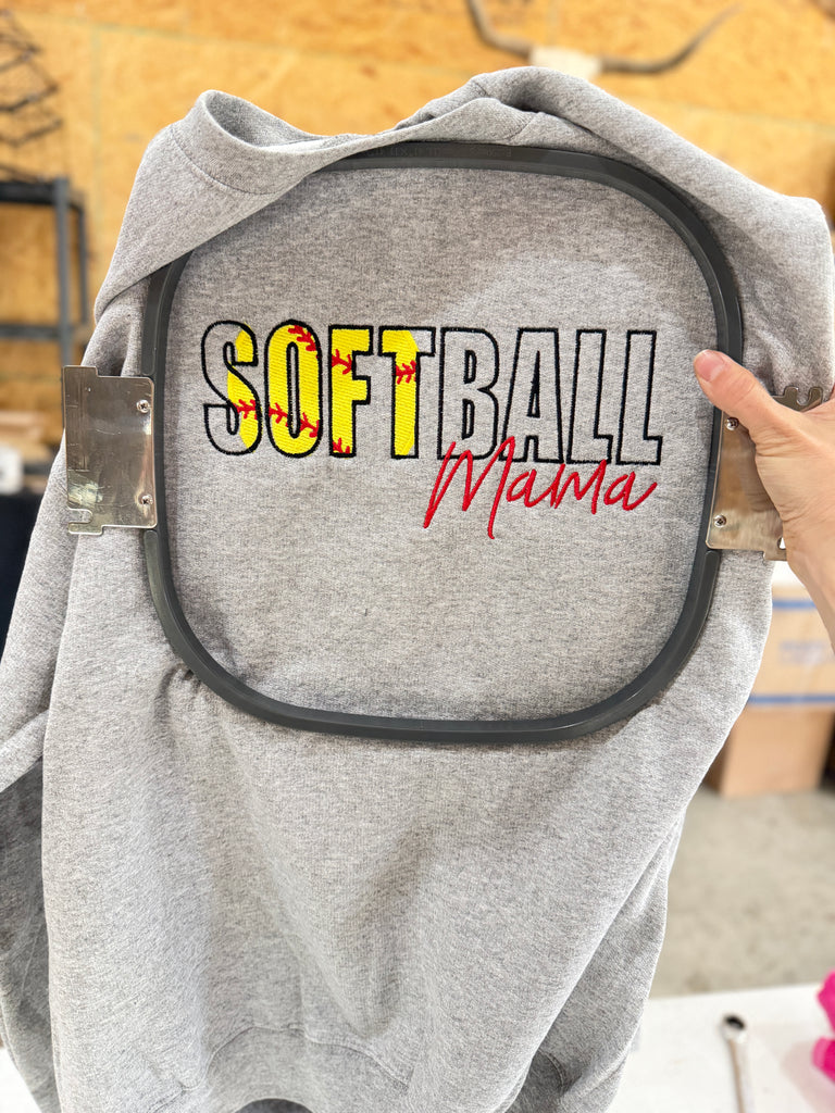 Softball Mama Embroidered Sweatshirt