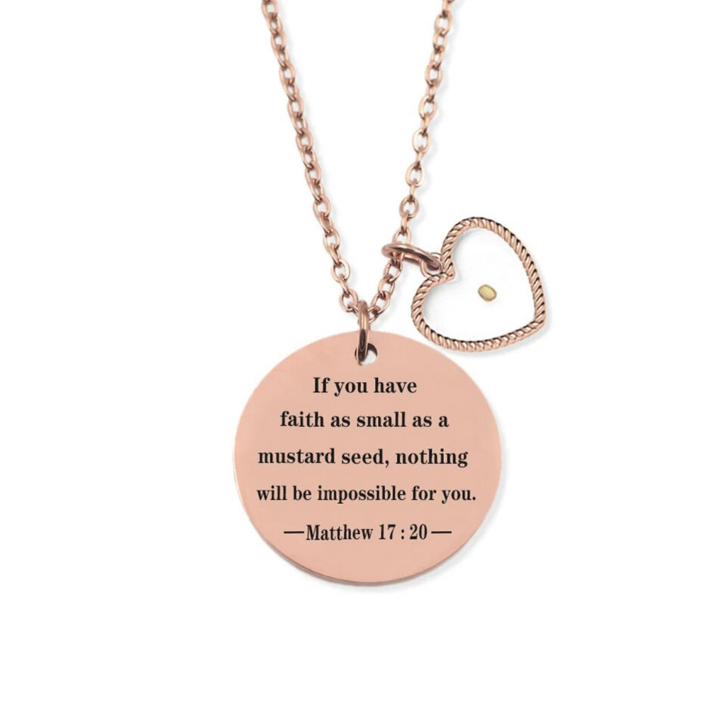 Faith Like a Mustard Seed Stainless Steal Christian Necklace
