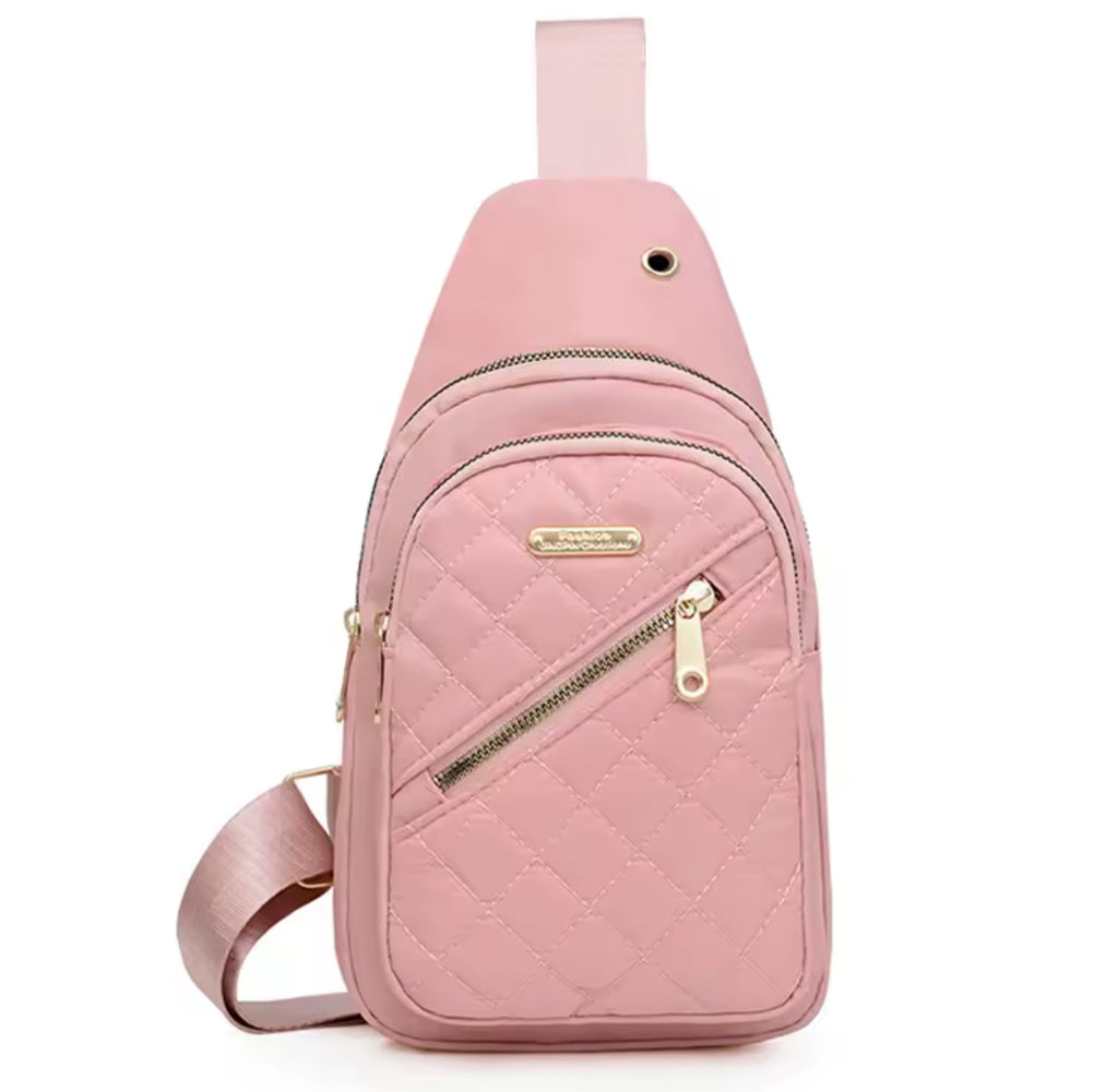 Quilt Style Chest Crossbody Shoulder Bag