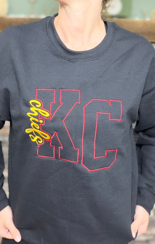 KC Chiefs Crewneck Embroidered Design