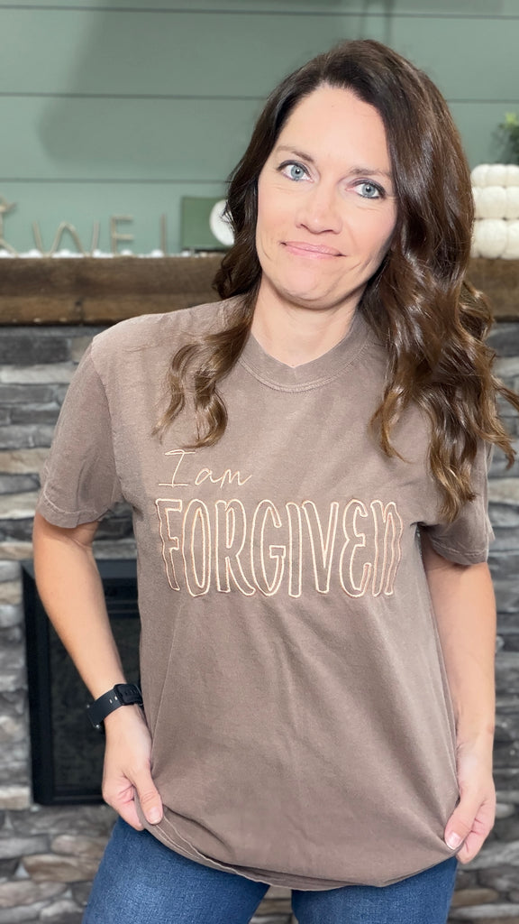 I am FORGIVEN Embroidered Tee