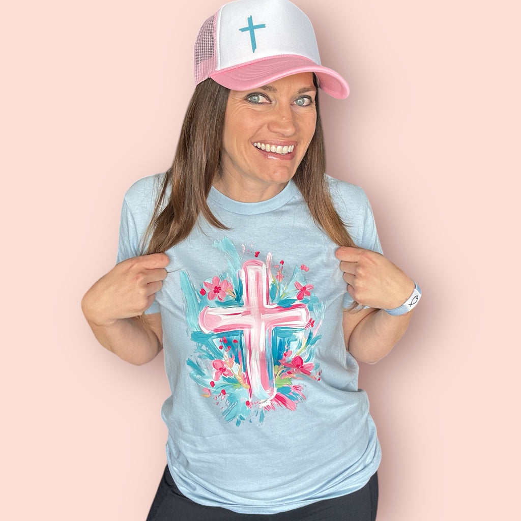 Paint Spring Cross Design Graphic Tee