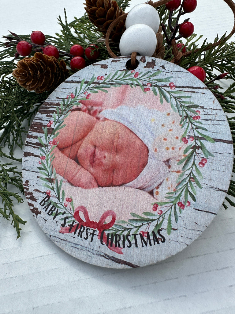 Baby's 1st Christmas Custom Photo Ornament
