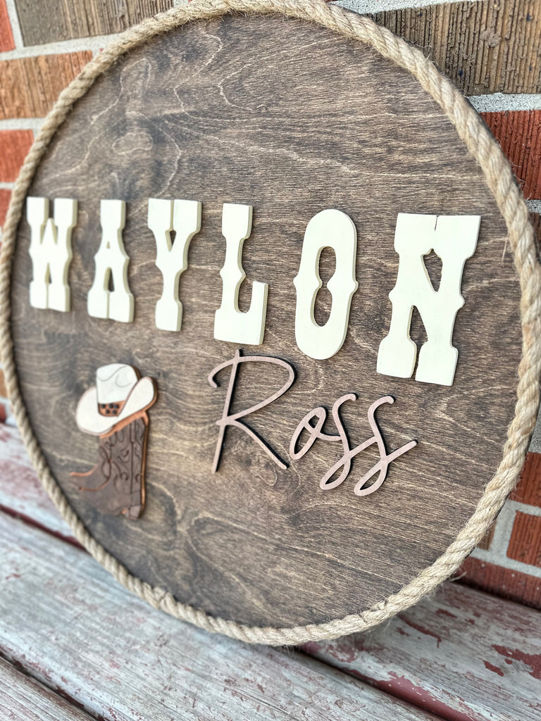 Western Baby Nursery Personalized Name Sign