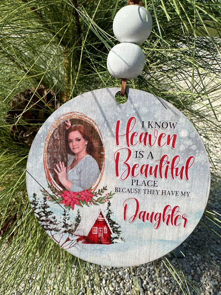 Personalized Photo Christmas Ornament Heaven
