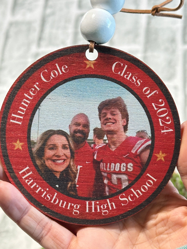 Senior 2024 with School Name Custom Photo Ornament