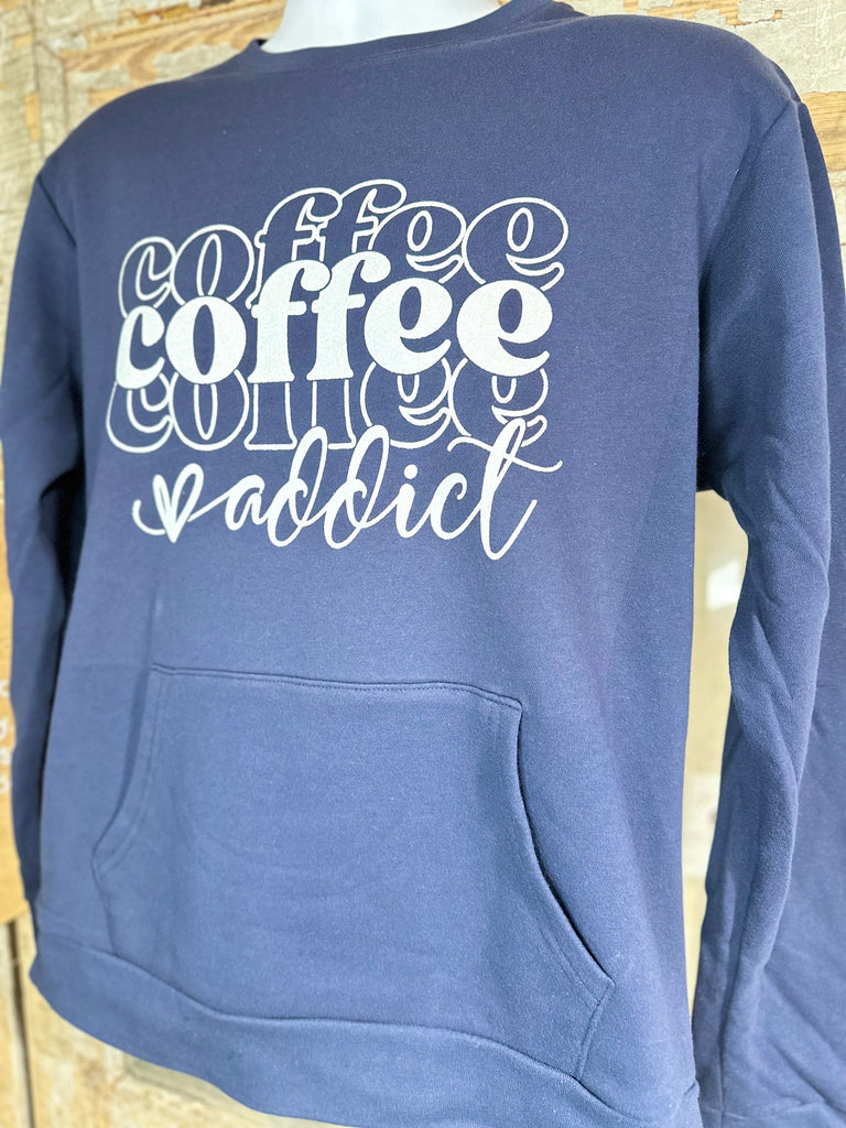 Coffee Addict Navy Pocket Sweatshirt