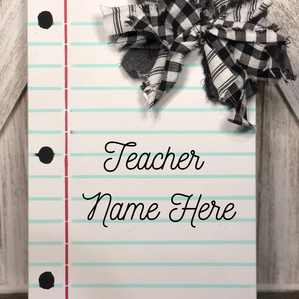 Teacher Notebook Door Hanger