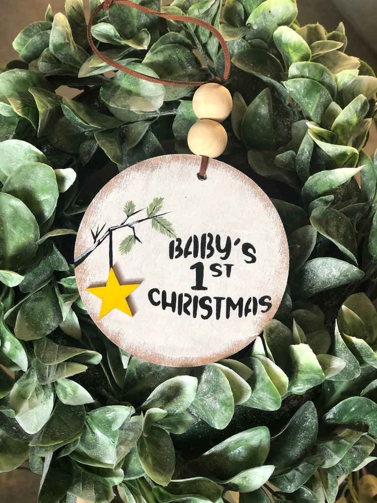 Baby's First Christmas Ornament Hand Painted