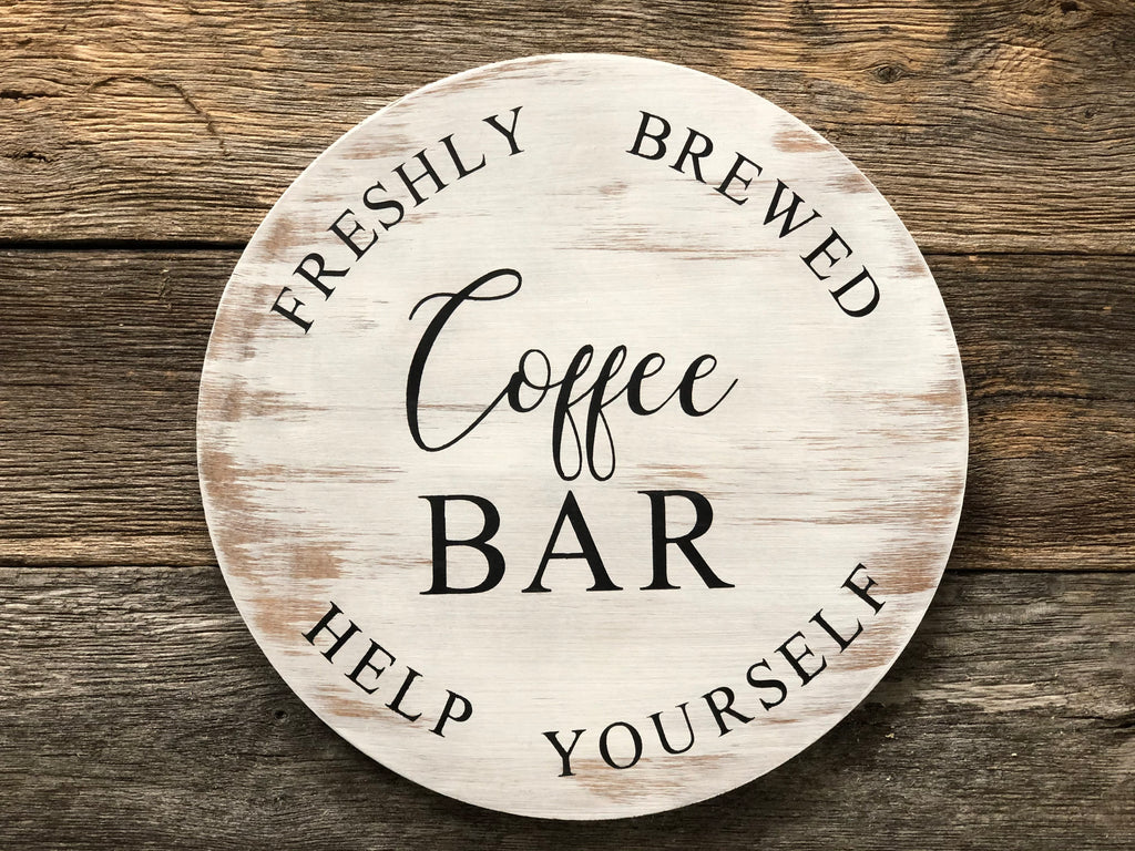 Round Coffee Bar Sign