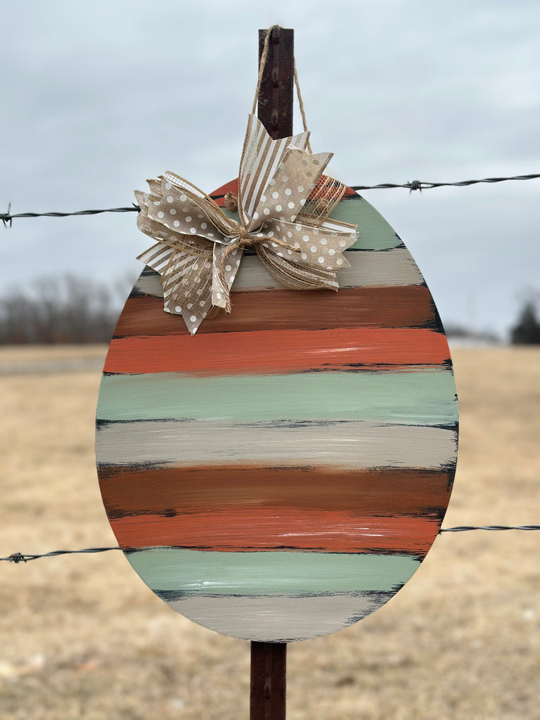 Striped Easter Egg Door Hanger