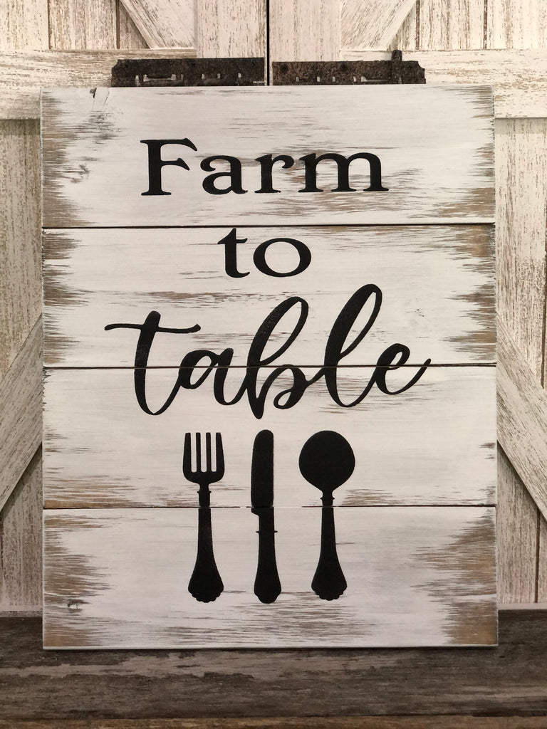 Farm to Table Shiplap Sign