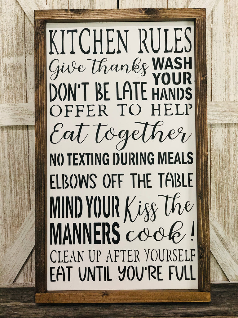 Kitchen Rules Framed Sign