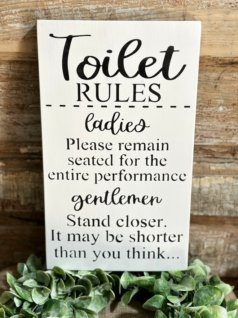 Toilet Rules Bathroom Sign Humorous