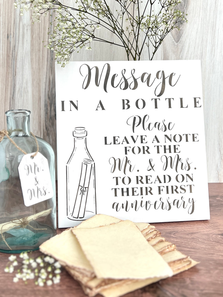 Message in a Bottle Wedding Guest Table Sign