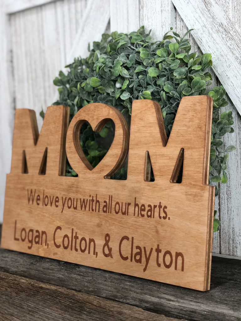 Mom Wooden Leaner Personalized