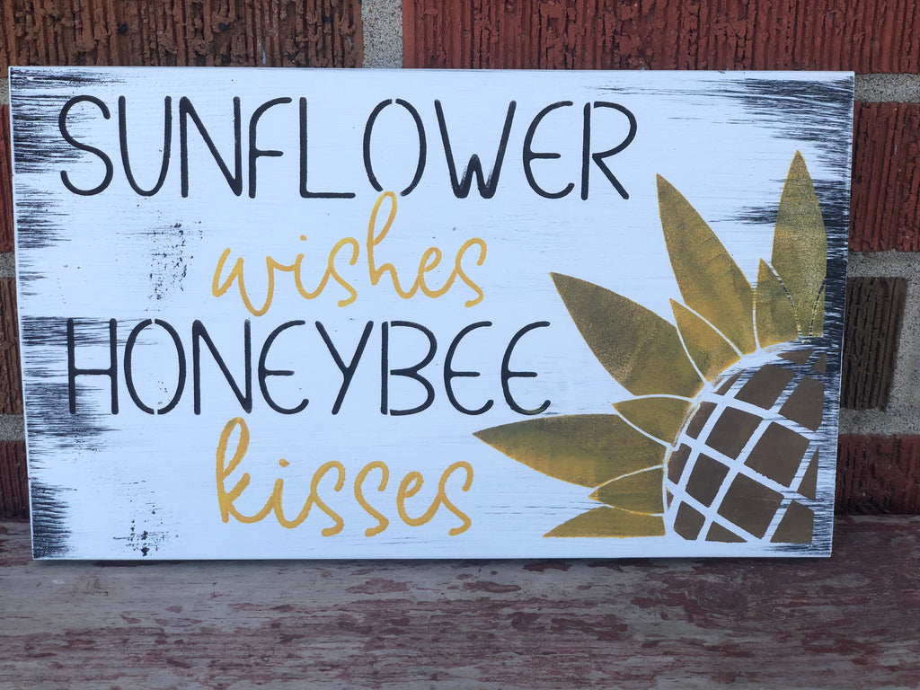 Sunflower Wishes Wooden Sign