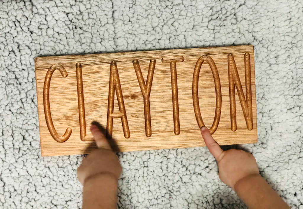 Kids Trace Board Wooden Engraved Name Plates